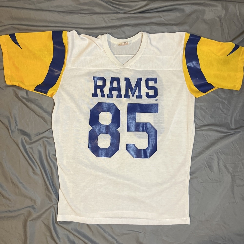 VINTAGE Los Angeles Rams Jersey Shirt White Mens Medium 70s 80s Rawlings NFL